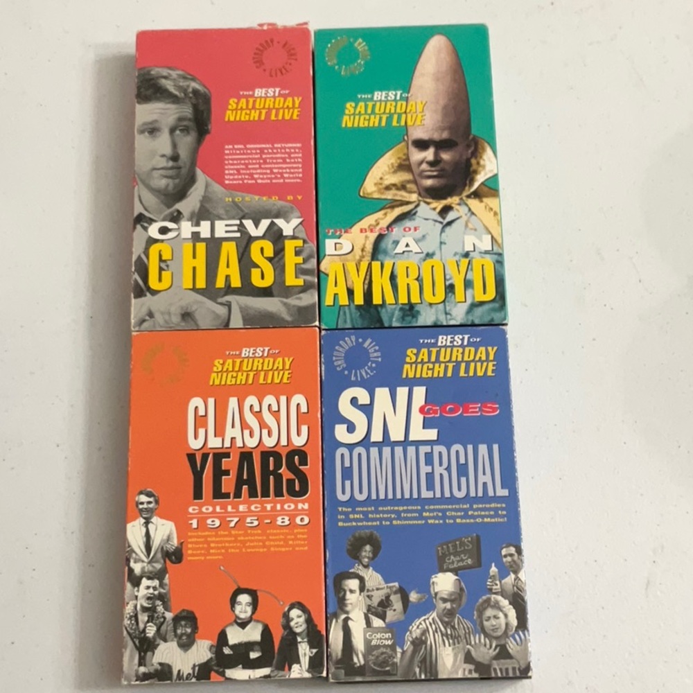 (4) VHS lot of Saturday Night Live Best of! Chevy Chase , Dan Aykroyd, Classics